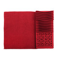 Airy Dish Drying Mat with Folding Rack, red