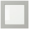LERHYTTAN Glass door, light grey, 40x40 cm