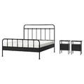 STJÄRNÖ / GRÅFJÄLLET Bedroom furniture, set of 3, anthracite, 160x200 cm