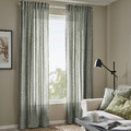 HÅRKÖRVEL Curtains, 1 pair, green, 145x300 cm