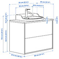 TÄNNFORSEN / RUTSJÖN Wash-stnd w drawers/wash-basin/tap, light grey/white marble effect, 82x49x76 cm