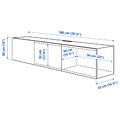 BESTÅ TV bench with doors, white/Lappviken light grey/beige, 180x42x38 cm