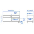 BESTÅ TV bench with drawers, black-brown/Studsviken/Stubbarp dark brown, 120x42x48 cm