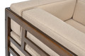 Garden Outdoor Armchair with Cushions, dark brown, beige