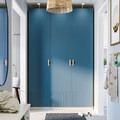 PAX / FYRUDDEN Wardrobe combination, grey-beige/blue, 150x60x236 cm