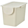 TRÖSKNING Bin with lid, light beige, 25 l
