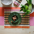 MÄVINN Place mat, banana fibre/stripe pattern, 35x45 cm