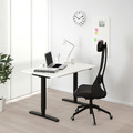 BEKANT Desk sit/stand, white, black, 120x80 cm