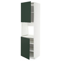 METOD High cab f oven w 2 doors/shelves, white/Havstorp deep green, 60x60x220 cm