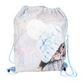 Drawstring Bag School Shoes/Clothes Bag Kitty Blue