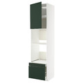 METOD / MAXIMERA Hi cab f ov/combi ov w dr/2 drwrs, white/Havstorp deep green, 60x60x240 cm