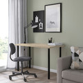MITTCIRKEL / ADILS Desk, lively pine effect black, 120x60 cm