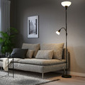 TÅGARP Floor uplighter/reading lamp, black, white