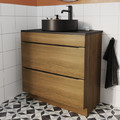 GoodHome Wash-basin Cabinet Imandra 80 cm, walnut