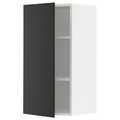 METOD Wall cabinet with shelves, white/Nickebo matt anthracite, 40x80 cm