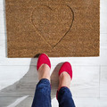 Door Mat Colours Heart 40x60cm, natural