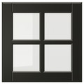 BODBYN Glass door, black, 40x40 cm