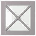BODBYN Glass door with crossbar, grey, 40x40 cm