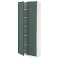 METOD High cabinet with shelves, white/Aspudden dark grey-green, 80x37x200 cm