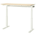 MITTZON Desk sit/stand, electric birch veneer/white, 140x60 cm