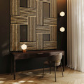 Lamella Mini Wall Panel Vertical Line 300 x 300 mm, black/wotan oak