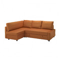 FRIHETEN / KLAGSHAMN Corner sofa-bed with storage, Faringe brown-orange