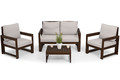 Outdoor Furniture Set Malta for 4 persons, dark brown/grey