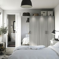 PAX / KAMMARTORP/GULLABERG Wardrobe combination, white/mirror glass grey, 200x60x201 cm