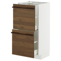 METOD / MAXIMERA Base cabinet with 2 drawers, white/Stensta dark brown ash veneer, 40x37 cm