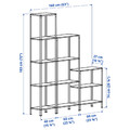 HYLLIS Shelving unit in/outdoor, 160x27x74-183 cm
