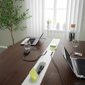 MITTZON Conference table, walnut veneer/white, 140x108x75 cm