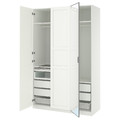PAX / KAMMARTORP/TYSSEDAL Wardrobe combination, white mirror glass/grey white, 150x60x236 cm