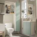 ENHET / TVÄLLEN Bathroom furniture, set of 13, white/pale grey-green Glypen tap, 64x33x65 cm