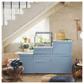 PLATSA Cabinet with doors and drawers, white/Sannidal blue, 180x57x103 cm