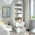 SMÅSTAD / PLATSA Bookcase, white light green/with 2 drawers, 60x57x181 cm