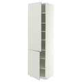 METOD High cabinet with shelves/2 doors, white/Aspudden light grey, 60x60x220 cm