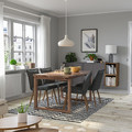 MÖRBYLÅNGA / KLINTEN Table and 4 chairs, oak veneer brown stained/Kilanda dark grey, 140x85 cm