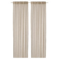 HÄLLEBRÄCKA Sheer curtains, 1 pair, light beige, 145x300 cm