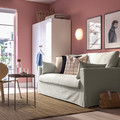 HYLTARP 2-seat sofa-bed, Gransel natural