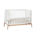 LEANDER Baby Cot LUNA™ 0-3y, White/Oak + Conversion kit