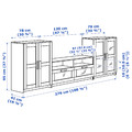 BRIMNES TV storage combination/glass doors, white, 276x41x95 cm