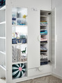 SMÅSTAD Loft bed, white birch/with desk with 3 drawers, 90x200 cm