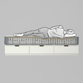 VÅGSTRANDA Mattress, pocket springs, medium firm/light blue, 120x200 cm