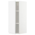 METOD Wall cabinet with shelves, white/Voxtorp high-gloss/white, 30x80 cm