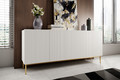 Four-Door Cabinet Nicole 200cm, matt white, gold legs