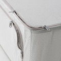 HEMMAFIXARE Storage case, fabric striped/white/grey, 34x51x28 cm