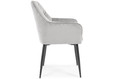 Glamour Chair with Armrests EMMA, velvet, grey