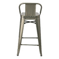 Bar Stool Paris Back Short 66cm, metalic