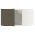 METOD Top cabinet for fridge/freezer, white/Havstorp brown-beige, 60x40 cm