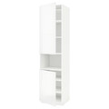 METOD High cab f micro w 2 doors/shelves, white/Ringhult white, 60x60x240 cm
